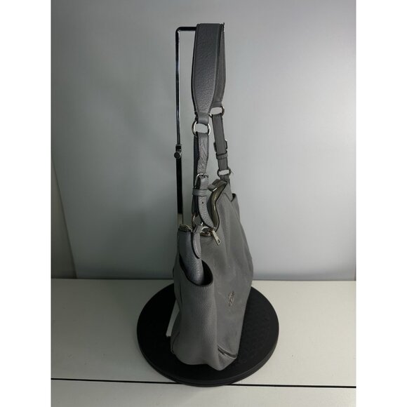 DAMAGED - Coach Rori Silver Stone Gray Granite Pebbled Leather Shoulder C2853 - Picture 2 of 12